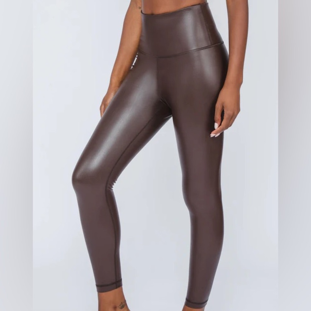 Faux Leather Chocolate Torte Leggings